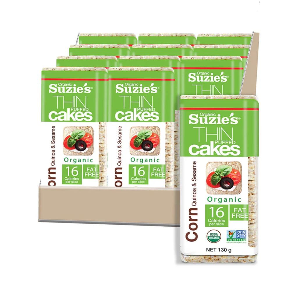 Suzie's Thin Cakes, Corn Quinoa And Sesame, 4.6 Ounce (Pack of 12)