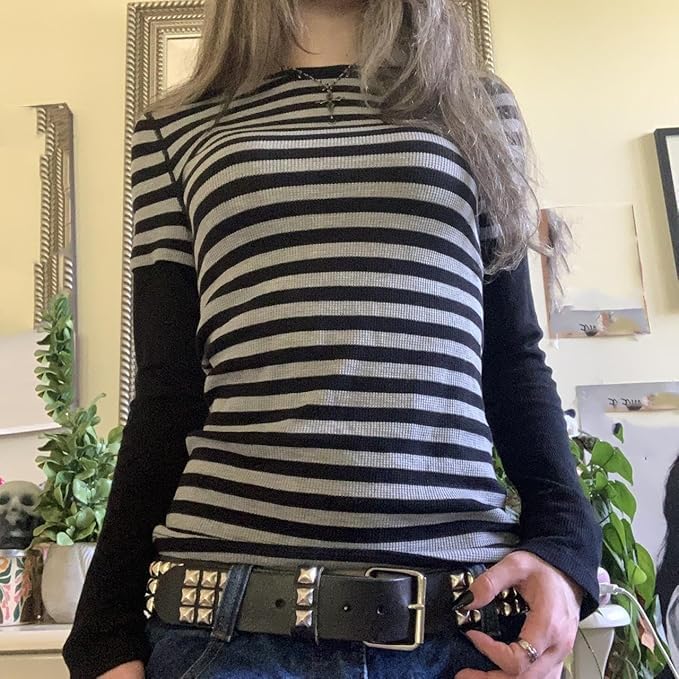 Y2k Grunge Shirts Women Long Sleeve Gothic Vintage Graphic Print Aesthetic Tops Teen Girl Emo Goth Baggy Tees - Image 3