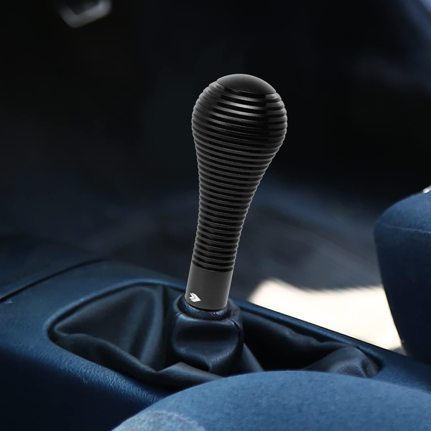 NRG Innovations SK-701BK Universal Aluminum Heat Sink Bubble Head Short Shift Knob with Thread Adapters, 45mm OD x 115m H,Black