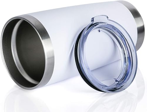 Miniatura 8 de Paquete de 12 vasos de acero inoxidable de doble pared con aislamiento al vacío de 30 onzas y 20 onzas con tapa, para bebidas frías y calientes,