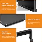 Beego Ergonomic Computer Keyboard Stand Holder Black Acrylic Keyboard Riser Tilted Keyboard Holder Keyboard Tray with Black Non-Slip Strip for Easy Typing at Home School Office Desk Accessories