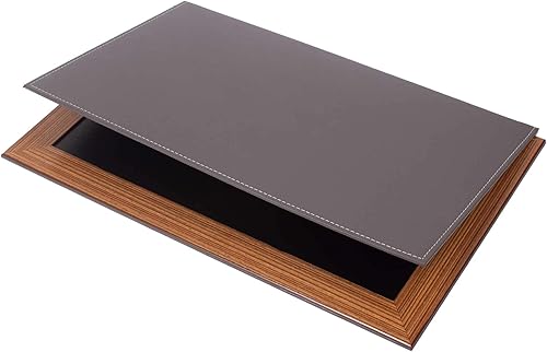 Miniatura 5 de MOOG - Almohadilla de escritorio de cuero con combinación de madera juego organizador de escritorio accesorios de alfombrilla de escritorio de