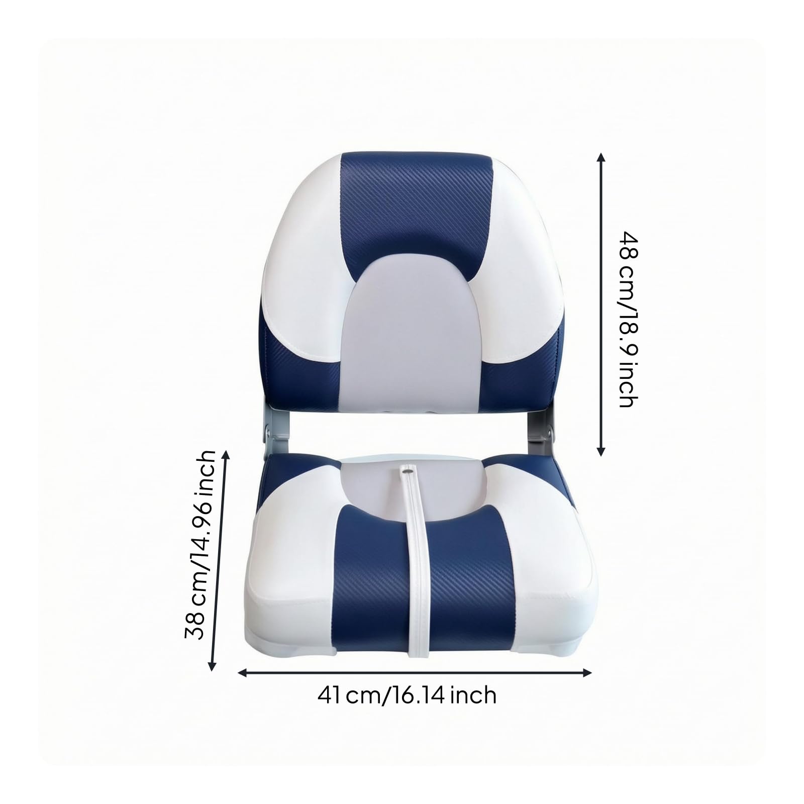 Sedile Marino Pieghevole Imbottito Sedia Barca Schienale Basso Telaio Cernierato Rivestimento Pelle PU Ergonomico Salvaspazio Resistente All’uso, color to 1