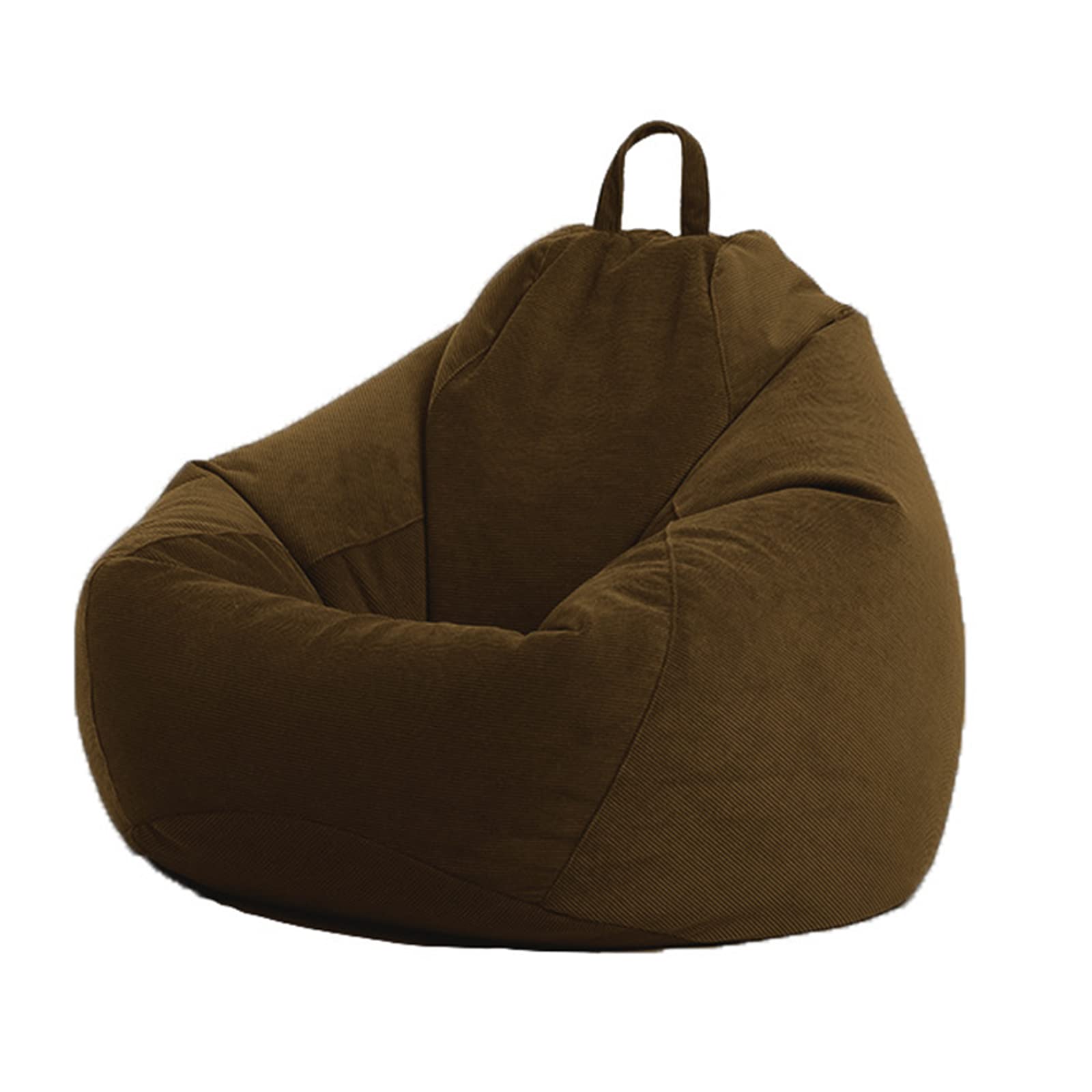 Funda de puf pera de pana lavable FBKPHSS en marrón piedra de 75x95 cm