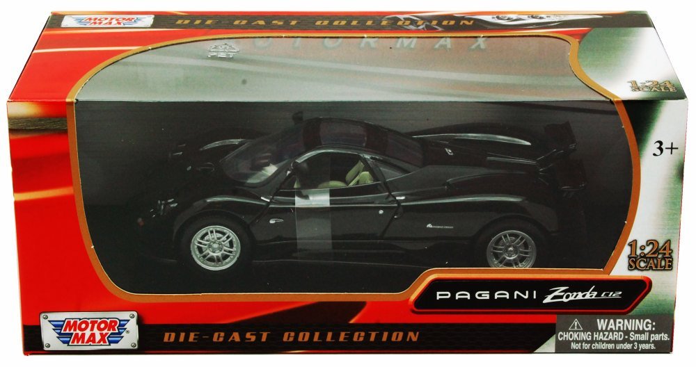 Pagani Zonda C12 Black 1/24 Diecast Car Model by Motormax