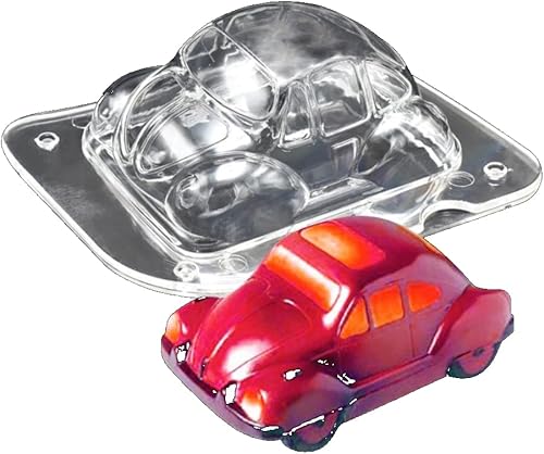 TUKE Molde de chocolate de policarbonato en forma de coche 3D de 5.5 ''molde duro del caramelo del policarbonato del molde del chocolate del coche 3D