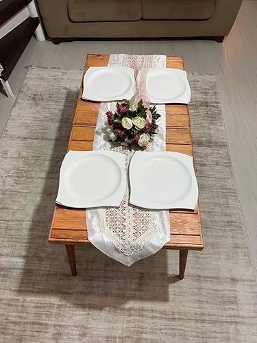 LANAZU 22 x 44 pulgadas, mesa de picnic, mesa bohemia, mesa de picnic para automóvil, mesa plegable, regalo de madera, mesa de asiento bajo, mesa de