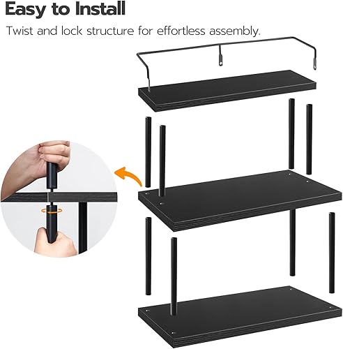 Miniatura 6 de Organizador de especias, estante de mostrador de 3 niveles, organizador de almacenamiento de escritorio para encimera, cocina, escritorio de