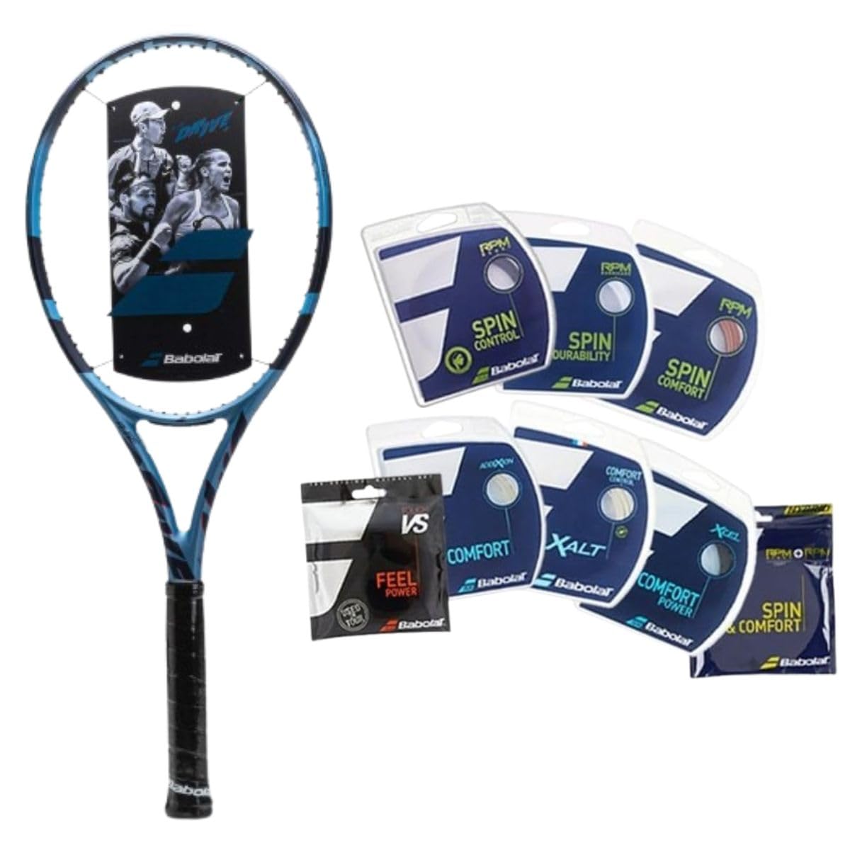 Babolat Pure Drive Plus 11th Gen Tennis Racquet - Choice of String and Tension (4 1/4)