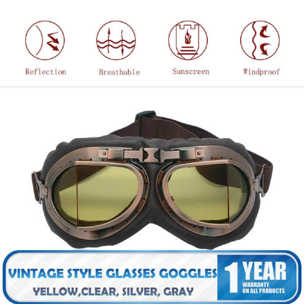 Occhiali Protettivi Vintage Steampunk - Per Motocross, Casco E Sport Outdoor Con Lenti Trasparenti