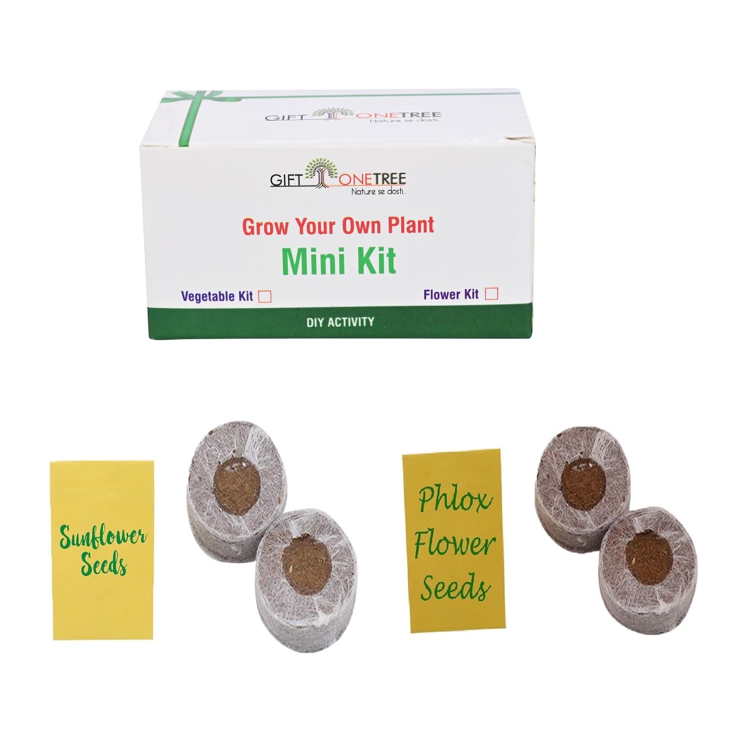 Giftonetree Grow Your Own Plant Mini Kit | 10 Seasonal Flower Mini Kit and 10 Plantable Seed Pencils | Best Return Gift For Kids Birthday Party (Seasonal Flower, 10, count) 1