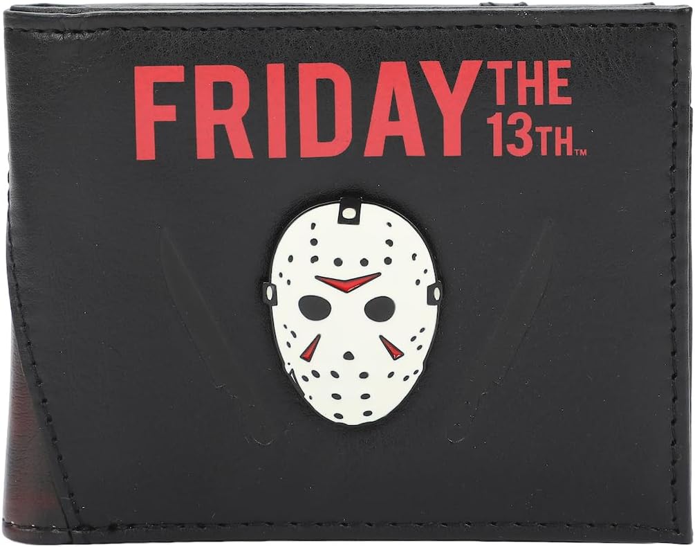 Friday The 13th Jason Mask Men's Black Bifold Wallet