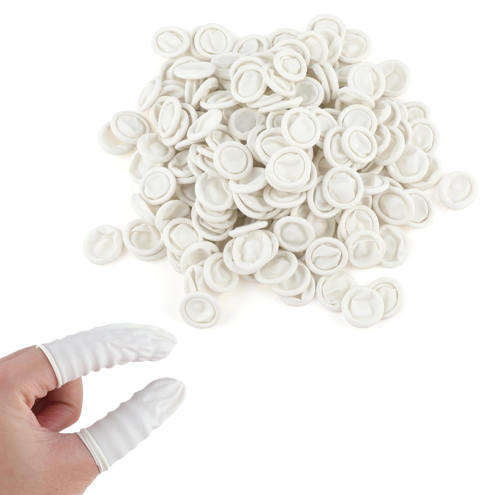 200 pcs Protège-Doigts en Latex, Doigtiers en Silicone, Protection pour Doigts, Étanche et Antidérapant, Garde Pansement Sec et Propre, Idéal pour Usage Médical et Cuisine