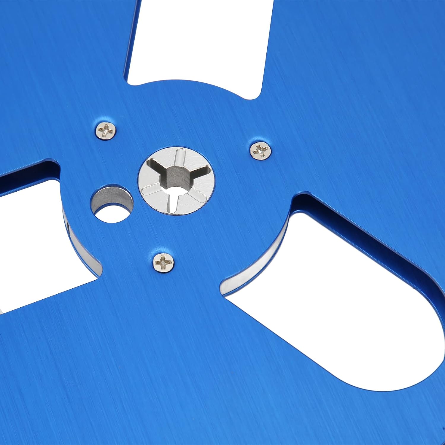 1/4 7 Inch Empty Reel, 3 Hole Universal Open Reel Takeup Reel, Aluminum Alloy Opening Machine Part Takeup Reel, for TEAC 1/4 inch Tape (Blue)