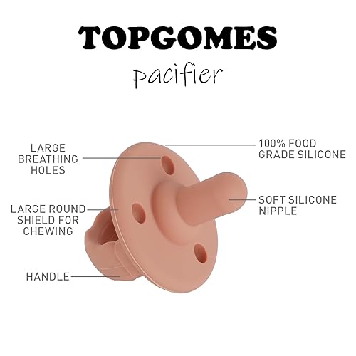 Miniatura 6 de Chupete chupete, chupetes de silicona de grado alimenticio con asa y 3 agujeros para mayor seguridad, sin BPA, paquete de 4 (2 muertos  2