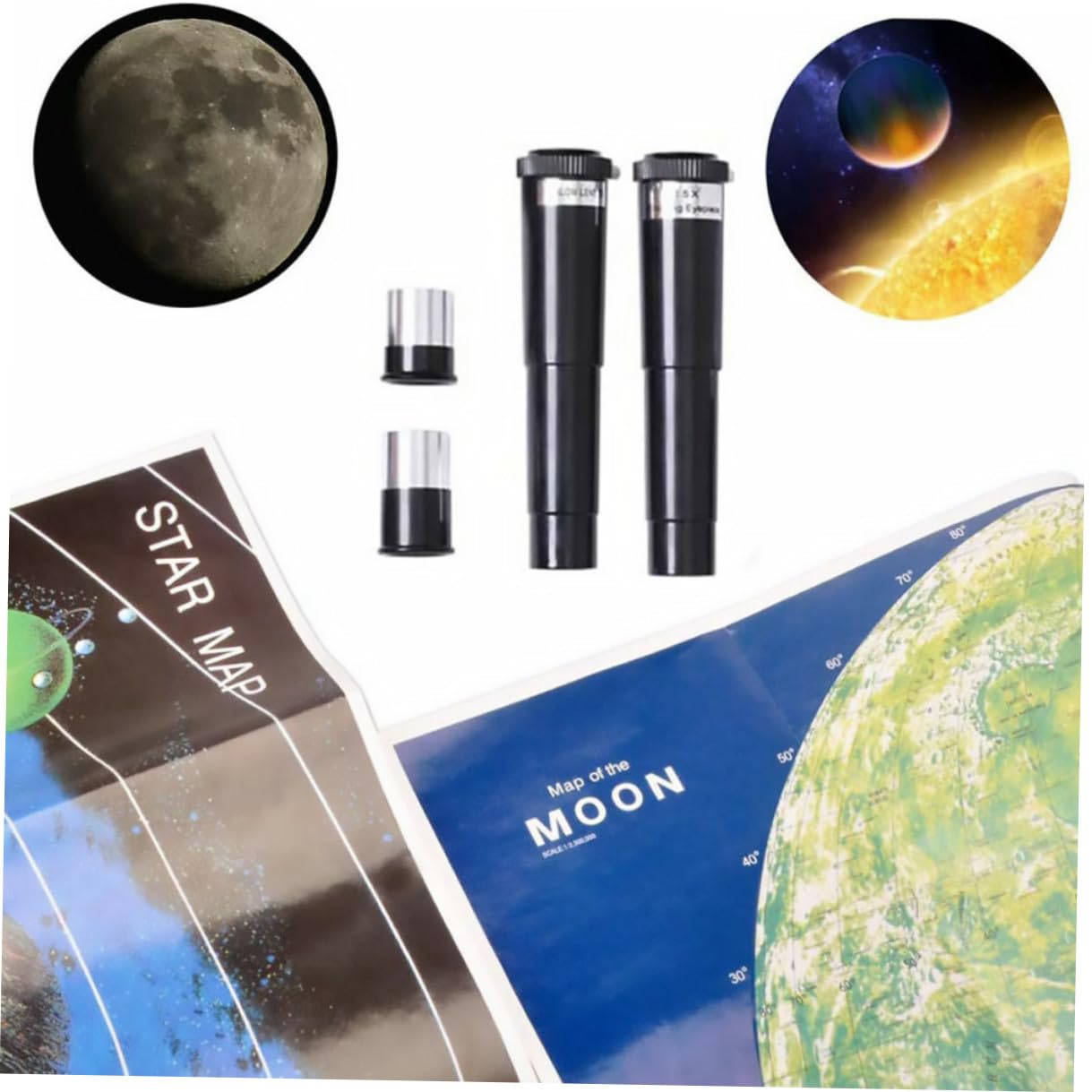 1set Telescopio Astronomico Professionale con Treppiede e Adattatore per Telefono per Osservazione Viaggio e Fotografia Notturna