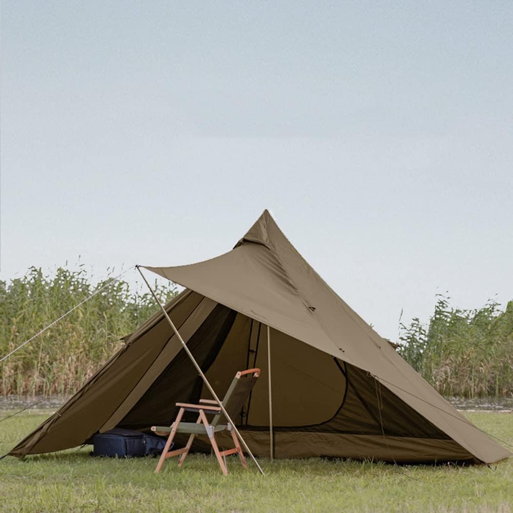 Indian Tent Pyramid Tent for 3-4 Person Instant Setup Double Layer Family Camping Tent Large Tents, 320x330x177cm