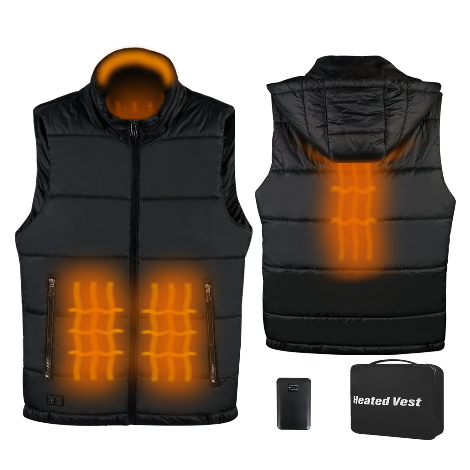 CRRXINHeated Vest, Heated Vest for Men and Women, Heated Jacket, Heating Jacket with 10,000 mAh Battery, 3 Adjustable Temperatures, 7.4 V Thermal Jacket, Winter Clothing
