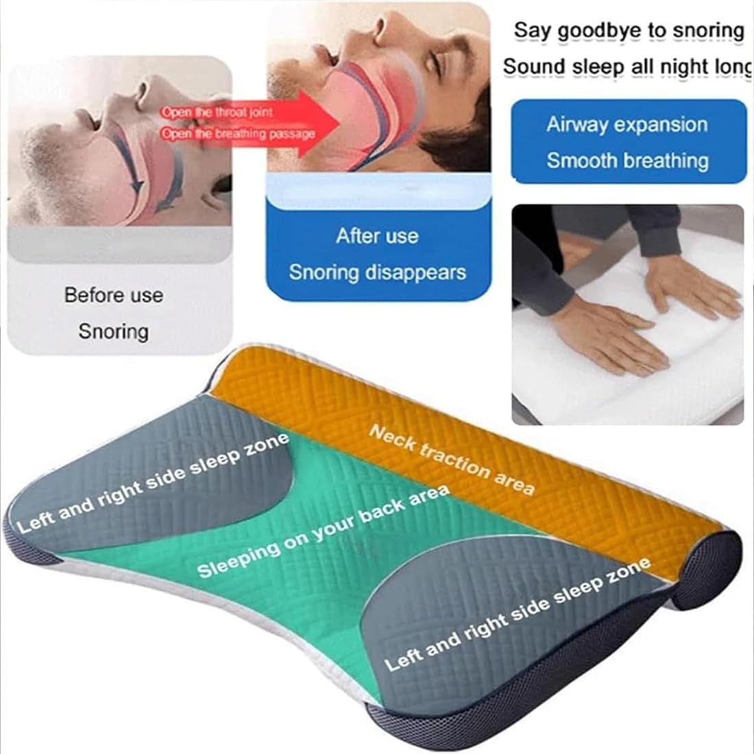 Cloud Nest Down Pillow, Auricz Pillow, Sleep Enhancing Cervical Support Comfort Goose Down Pillows, Ergonomic Neck Support Pillows for Side Sleep Stomach Sleeping and Back Sleeper (Grey)