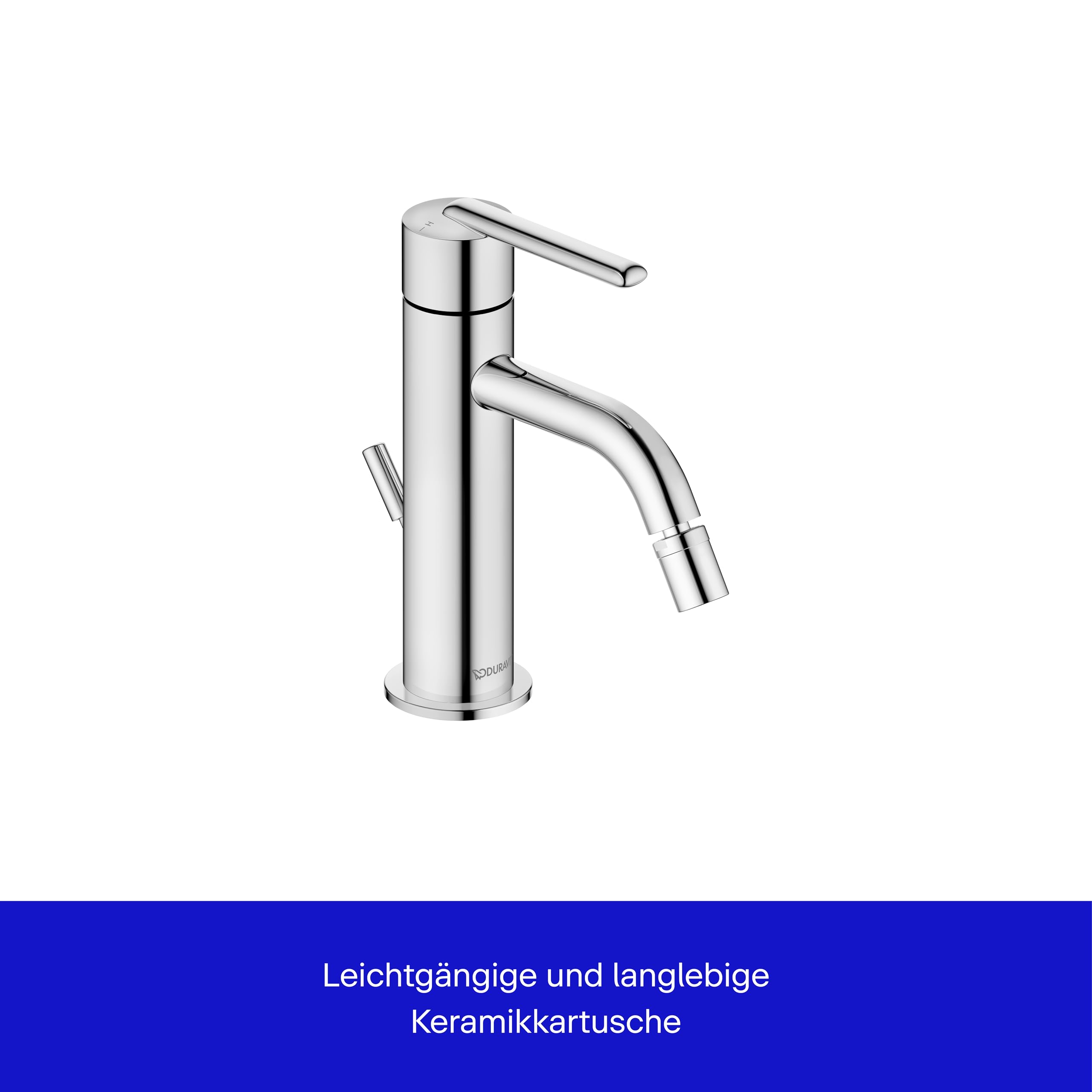 Duravit Balcoon Einhebel-Bidetmischer (Auslauf Höhe 119 mm), Bidetmischer mit Zugstangen-Ablaufgarnitur, Chrom