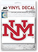 Vista 2 de Adhesivo de vinilo rojo resistente a la intemperie de Lobos de la Universidad de Nuevo México de la UNM Nudge Printing