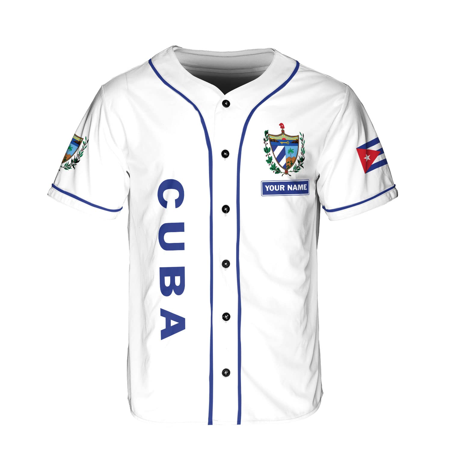 Personalized Cuba Baseball Jersey Shirt, Cuba Flag Jersey, Cuban Jersey for Men and Women, Cuba USA Flag T Shirt (Style 8)