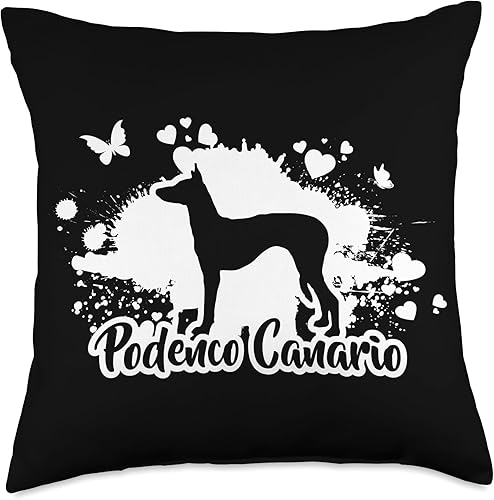 Wilsigns Podenco Canario Designs Proud Podenco Canario mom Funny Dog Throw Pillow, 18x18, Multicolor