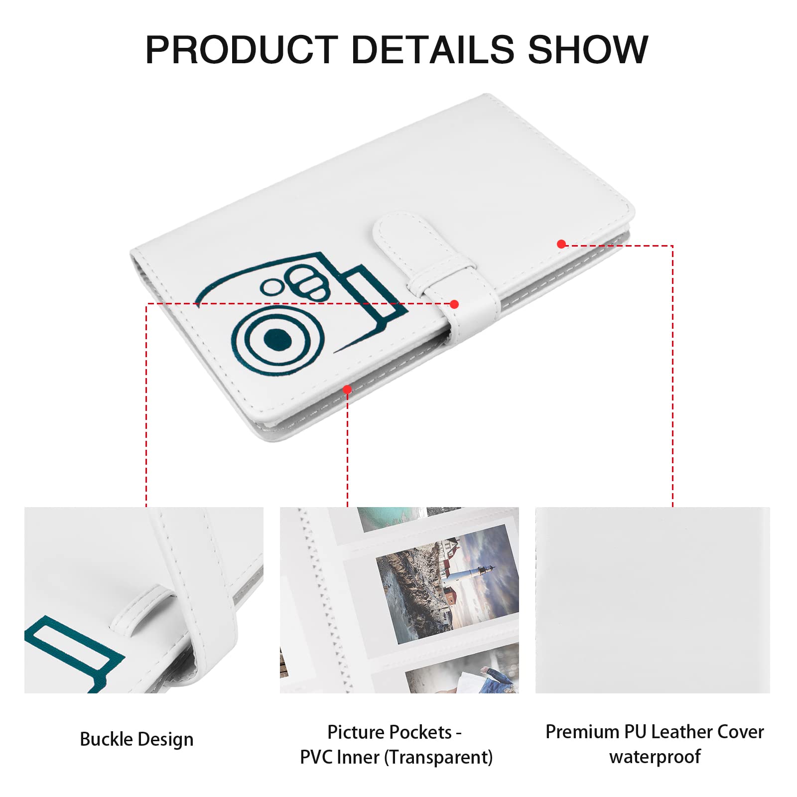 Album Fotografico Per Fujifilm Mini - 200 Tasche In Pelle PU Per Foto Istantanee - Foto 9