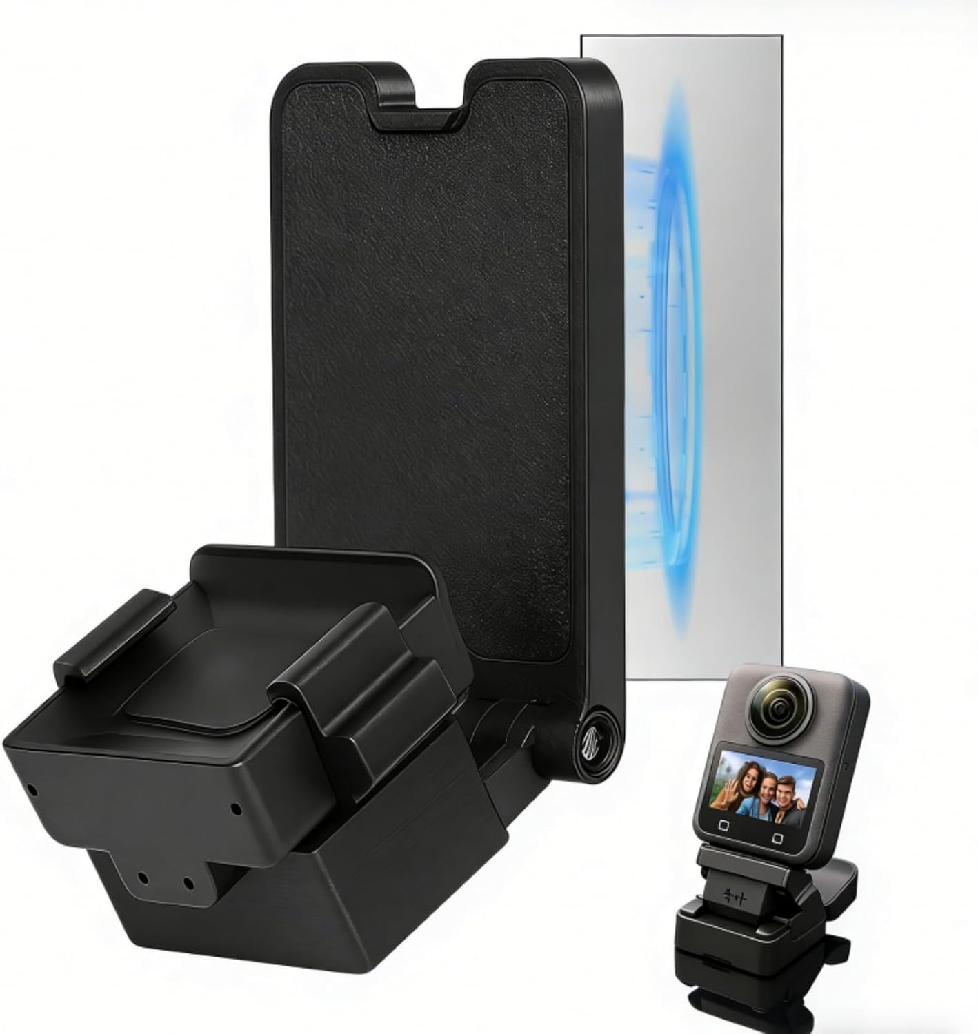 Hemlosk Magnetic Mount for DJI Osmo Pocket 3 Camera Holder with 180  Adjustment Neodymium Magnetic Stand for Desk and Metal Surfaces Quick Attachment for Accessories