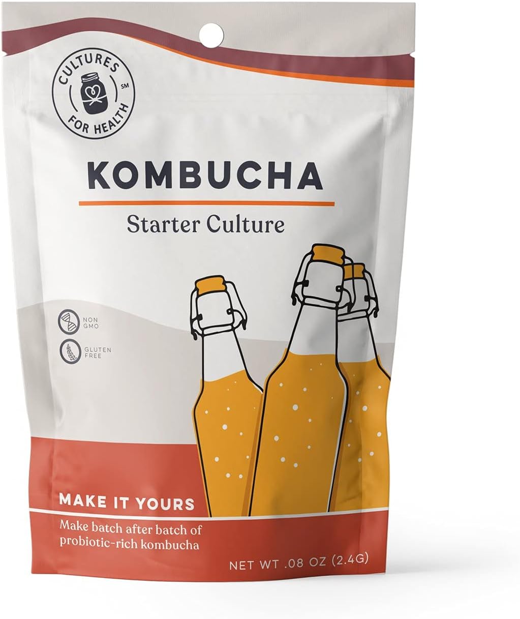 Cultures for Health Certified Organic Kombucha Starter SCOBY | Heirloom Culture for Unlimited Batches | Shelf-Stable Dehydrated Scoby for Fresh Activation | Brew Your Own Probiotic Tea | pH Test Strips Included