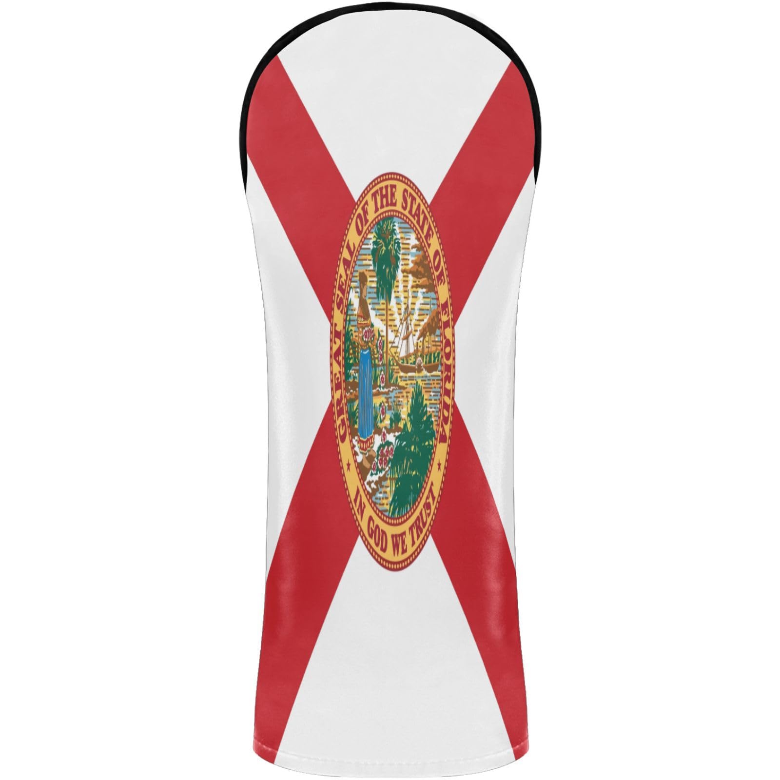 Golf Club Head Cover Headcover with Interchangeable No. Tags for Woods and Driver Fairway Hybrid Florida State Polyester Flag Fl Red