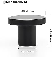 Vista 3 de Ravinte - Paquete de 5 tiradores de gabinete negros para cocina, redondos, tiradores para cajones de cómoda, tiradores para puertas de armario