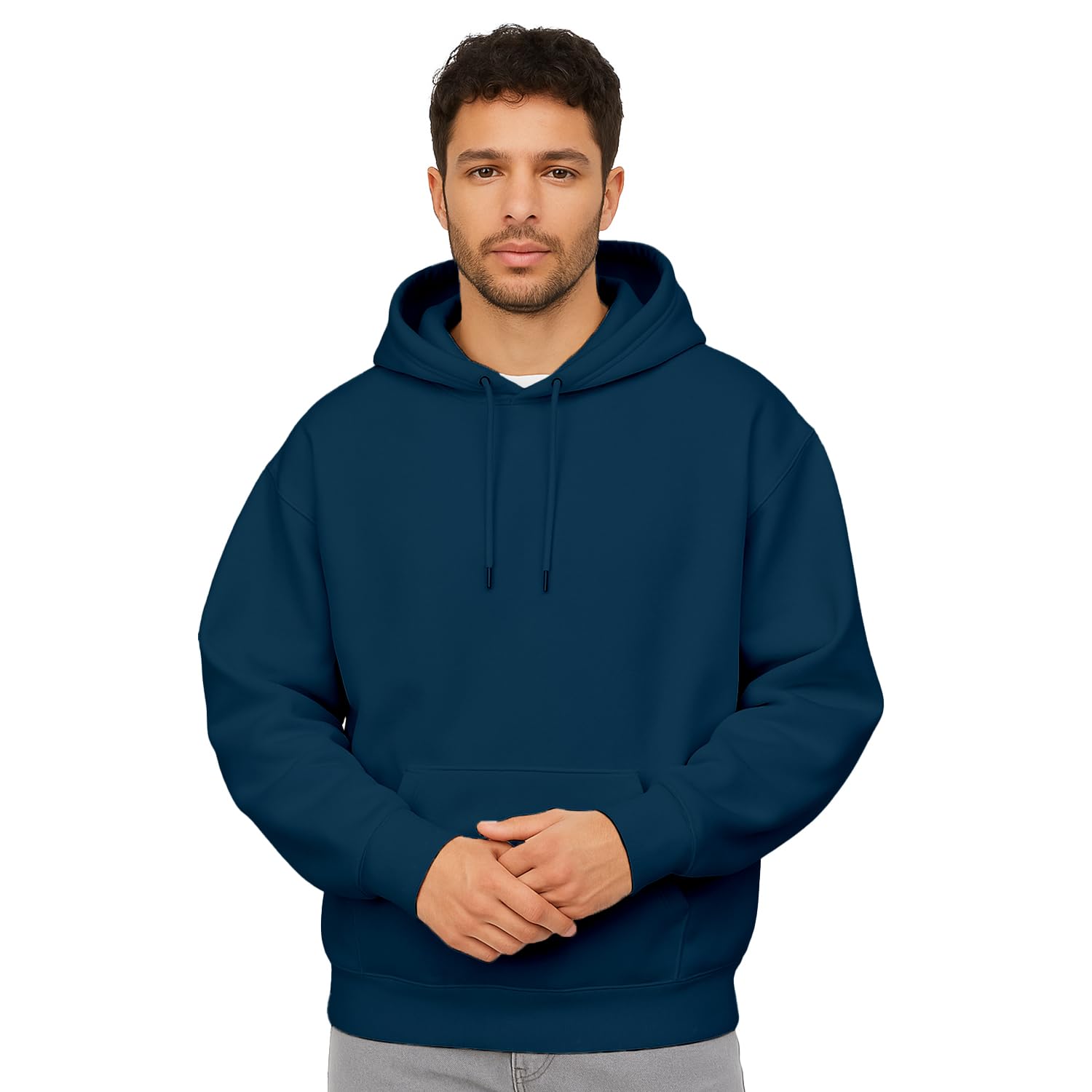 nobero Men Oversized Hoodies Cotton Fleece Long Sleeve Hooded Sweatshirts for Men-picture-20