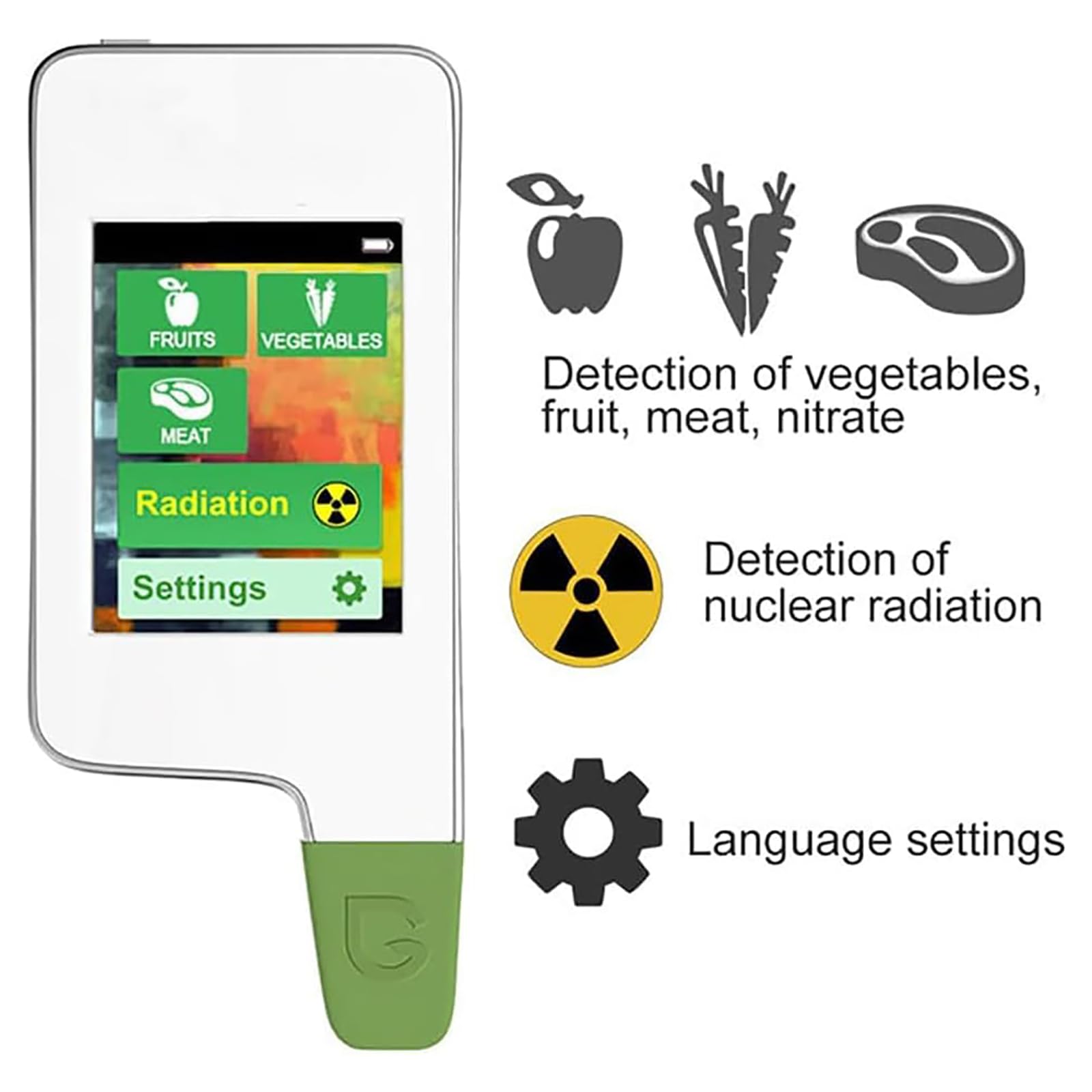 McbeAn Food Nitrate Tester, Fruit/Vegetable/Meat/Fish Quality Tester, Environmental Radiation Detection, Nitrate Detection Range 0-9999mg/kg, Accurate Reliable