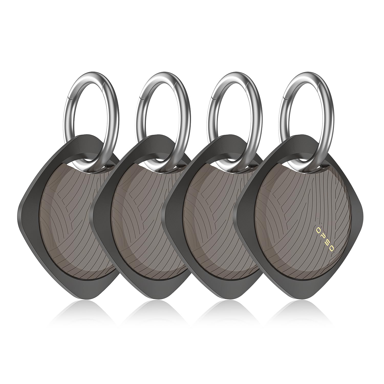 Finder Tag-4 Pack, Invisible Guard Bluetooth Tracker Works with Apple Find My (iOS Only) - Waterproof, Replaceable Battery, Lost Mode, Smart Key Finder Item Locator for Bags, Suitcases, Pet-4pc Black