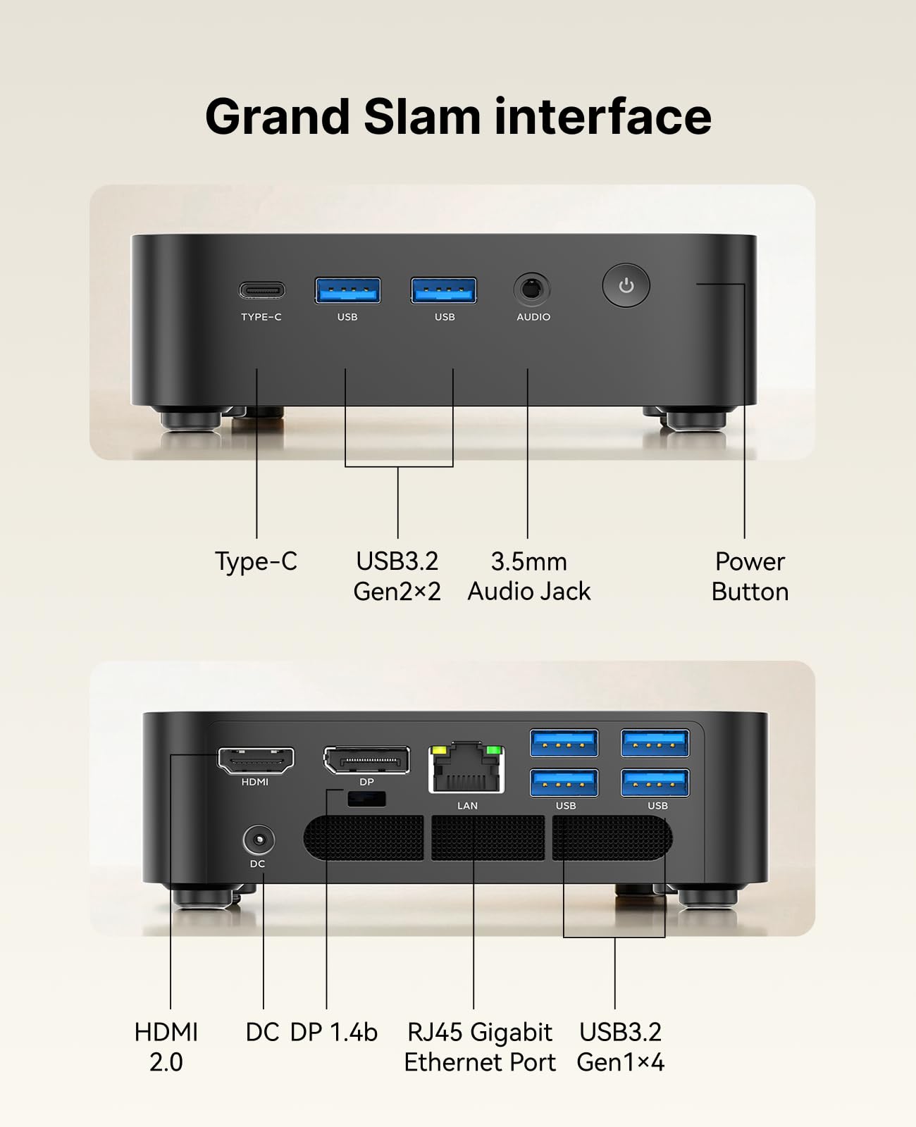 ACEMAGIC Kron Mini K1 Mini PC, AMD Ryzen 4300U Windows 11 Pro Mini PC(4C/CT,3.7 GHz, Mejor 3500U/N150/N97), 16GB LPDDR4 512GB Mini Ordenador, Pantalla Triple 4K/ WIFI5, Educativo/Oficina/Audiovisual