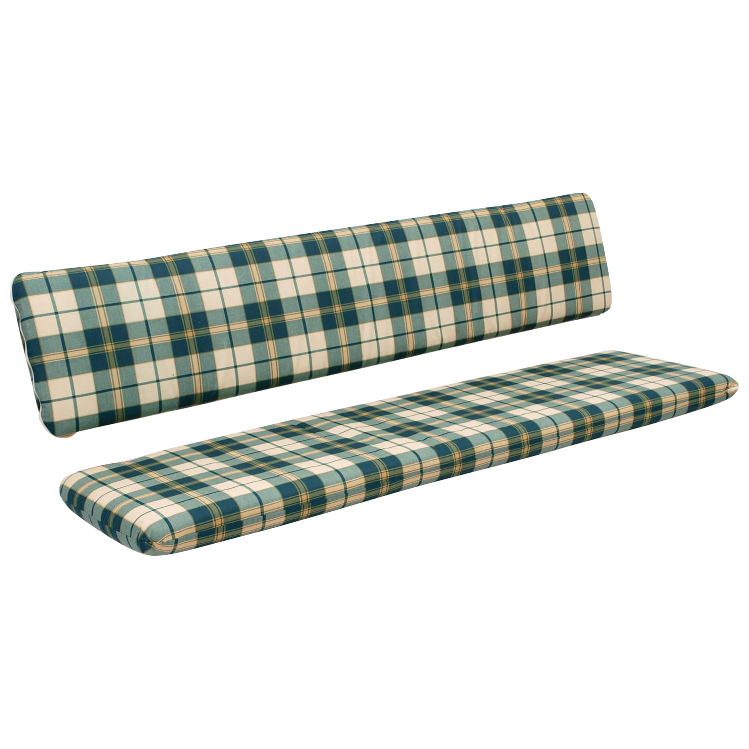 DEGAMO Auflagenset Boston 2-teilig für Bank 3-sitzer 150cm, grün-kariert