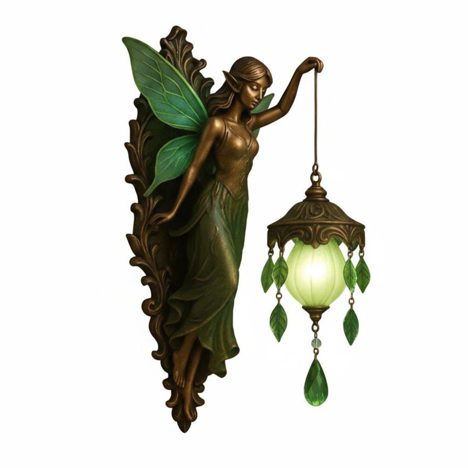Wall Lamp Resin Sculpture Mythical Wall Light Hand-Painted Details Fantasy Creature Sconce for Collectors, Bedroom, Hallway, Game Room Flower Fairy-image-0