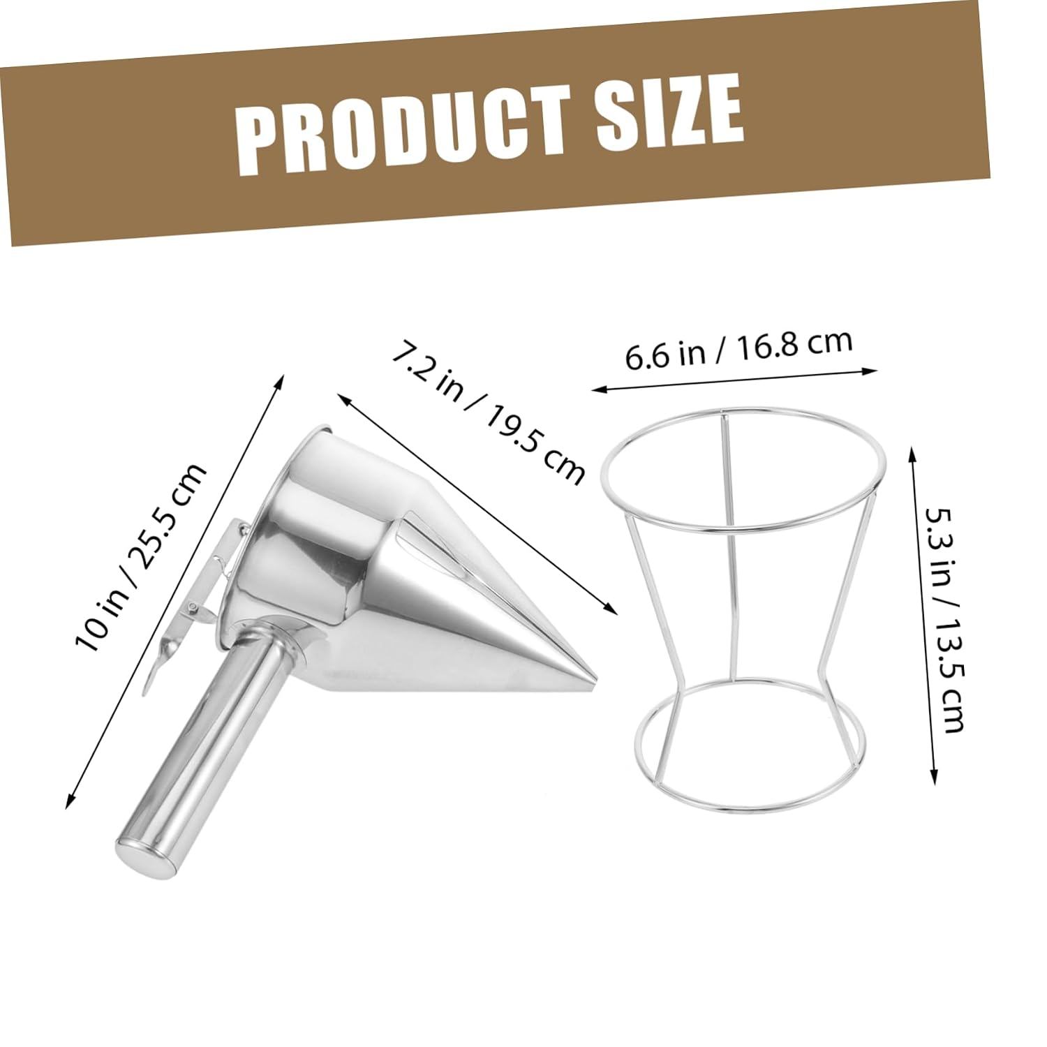 PRETYZOOM Octopus- Detachable Funnel Heavy-Duty Stainless Steel Batter Dispenser for Sushi and Pancakes Easy to Use with Removable Stand for Convenient Storage