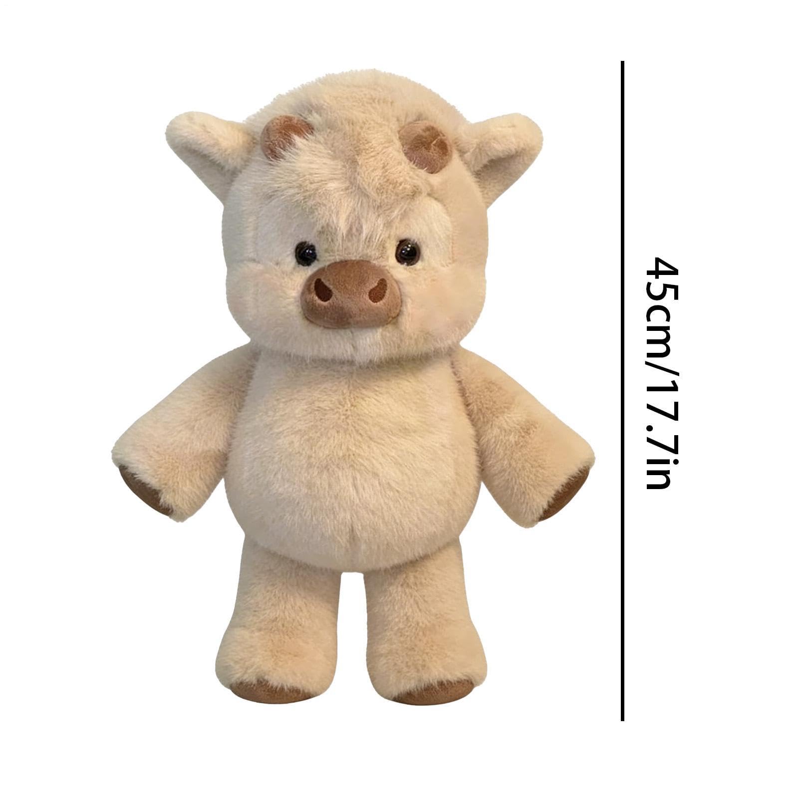 Générique Jouet en Peluche Doux De Vache 45 Cm Coussin Décoratif Doux Animal en Peluche Poupounet De Doudou Vache Adorable Animal en Doudou De Vachette Qui Court À Fourrure pour Soulager Le Stress