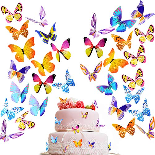 Blulu 200 Pezzi Farfalla Torta Cupcake Topper Decorazione Torta per Festa Compleanno, Baby Doccia, Matrimonio, Vari Stili