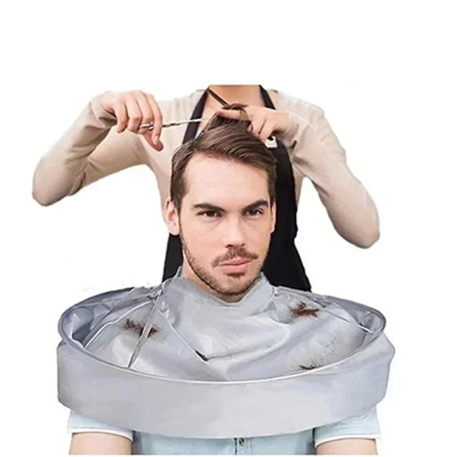 Capa para cortar el pelo transpirable con sistema de recogida anticaída 8