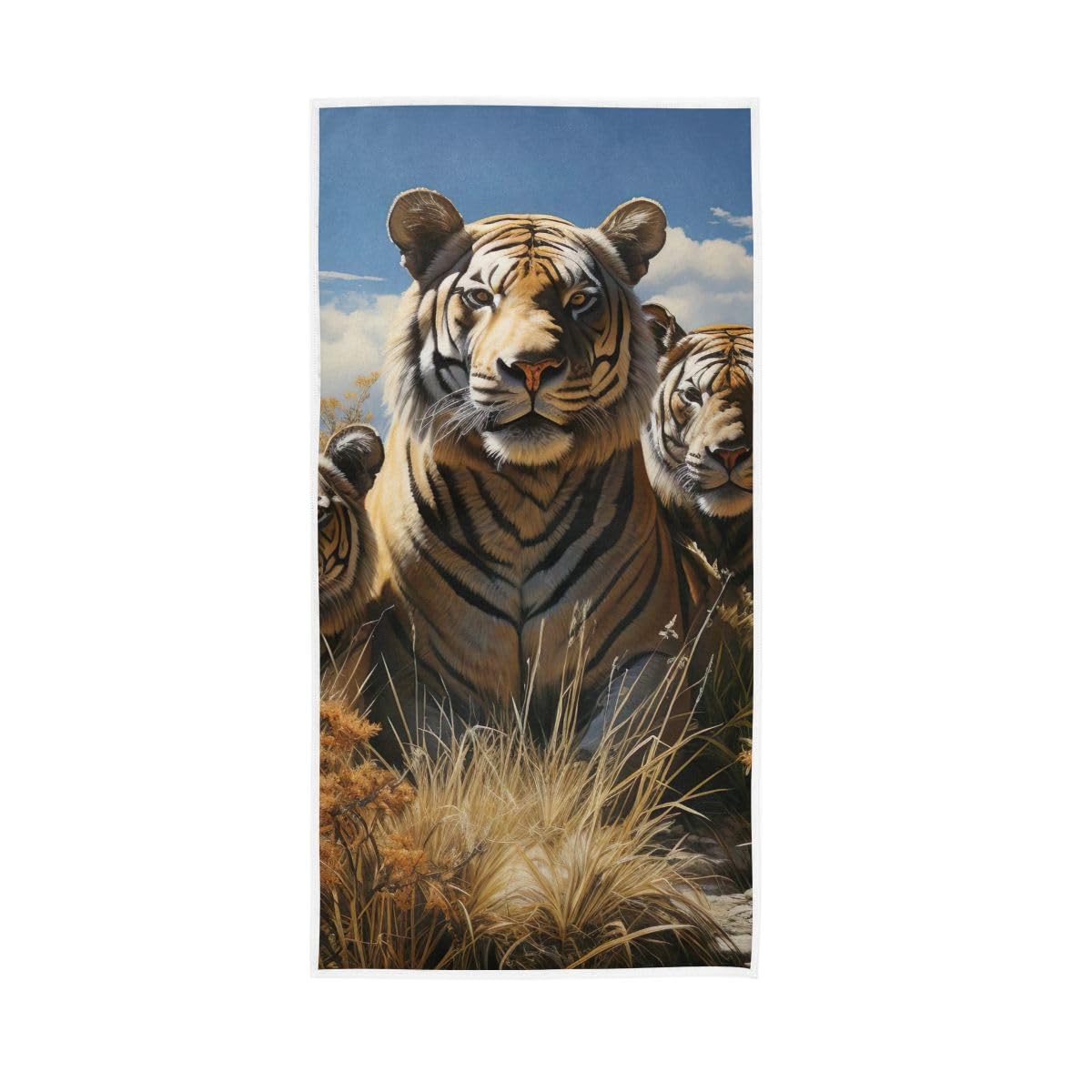 LSRCPD Wild Animals Family Hand Towels Soft Washcloths Spa Towels 15 x 30 Inch