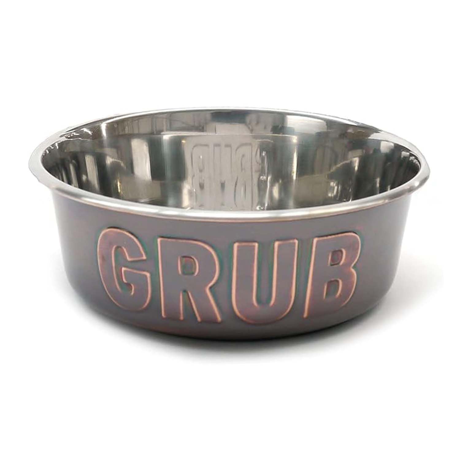 Rosewood Deluxe Steel Grub Pet Bowl - Large