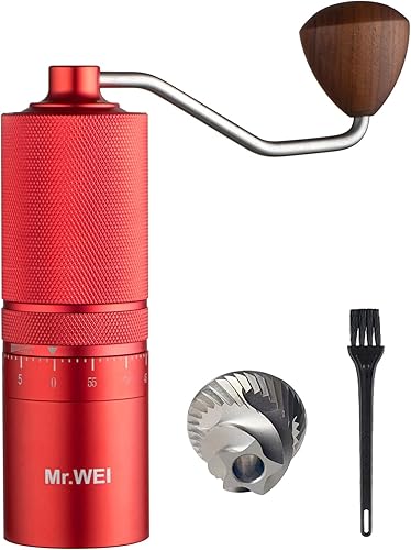 Molinillo de café manual con ajuste externo, molinillo de café manual con patrón reticulado, imprescindible en cualquier café molido automático,