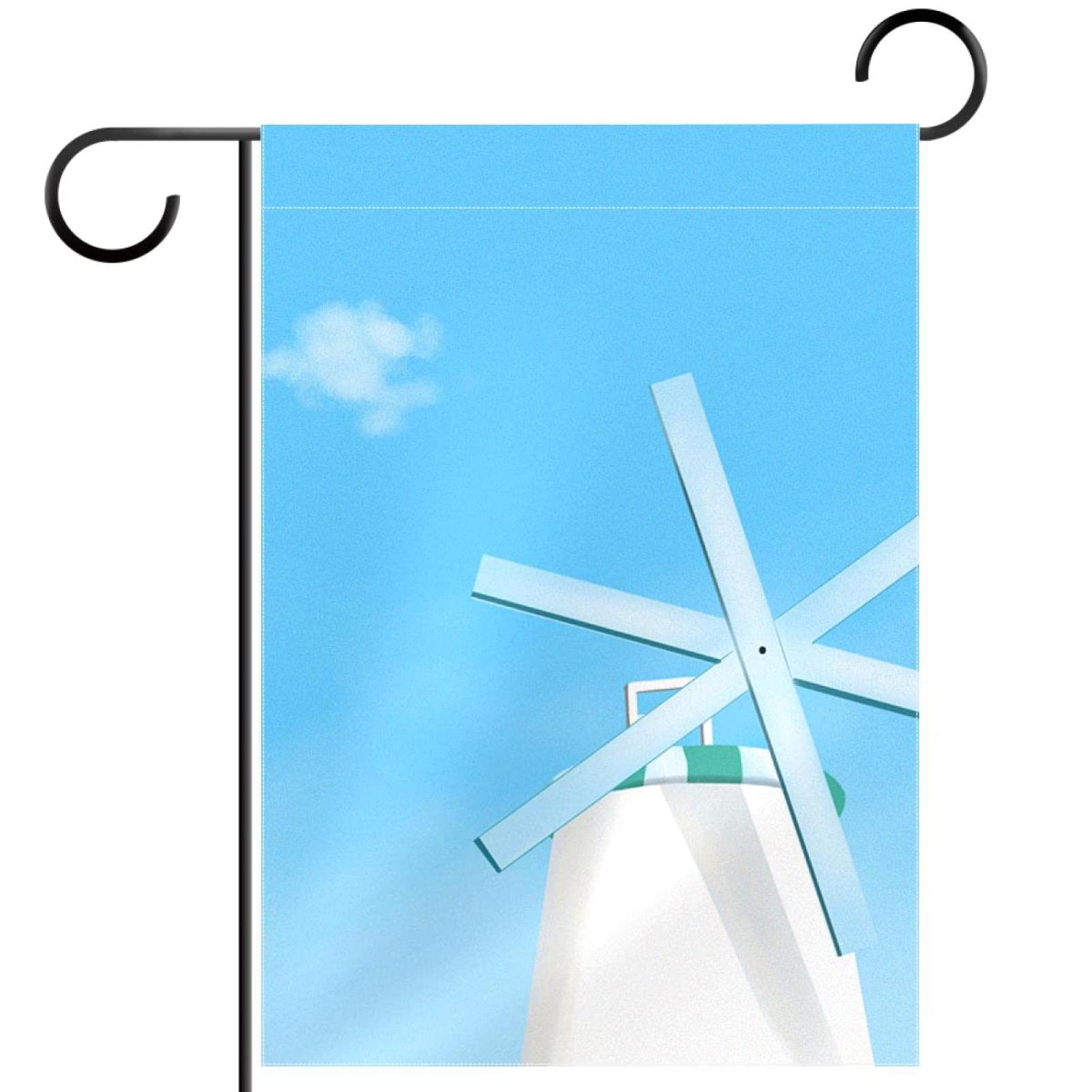 Garden Flag Blue Sky Windmill Printing Waterproof and Fade Resistant 28 x 40 inches Suitable for Terrace Balcony Backyard All Seasons