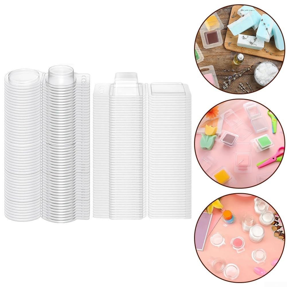 100er Pack Wachsmelzformen Kunststoff Transparent Rund(100pc rounds)