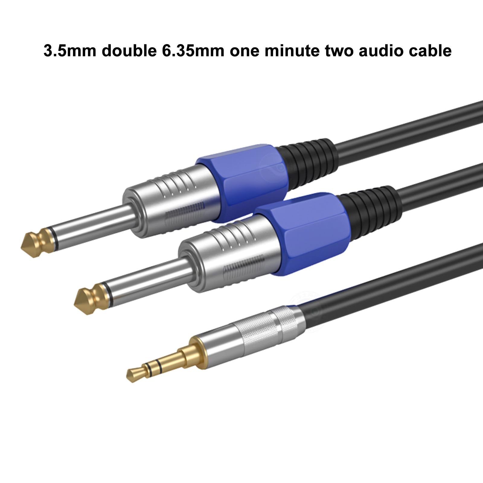 Câble audio 3,5 mm vers double 6,35 mm vers 2 adaptateurs en Y de 6,35 mm pour systèmes audio pour studio et scène
