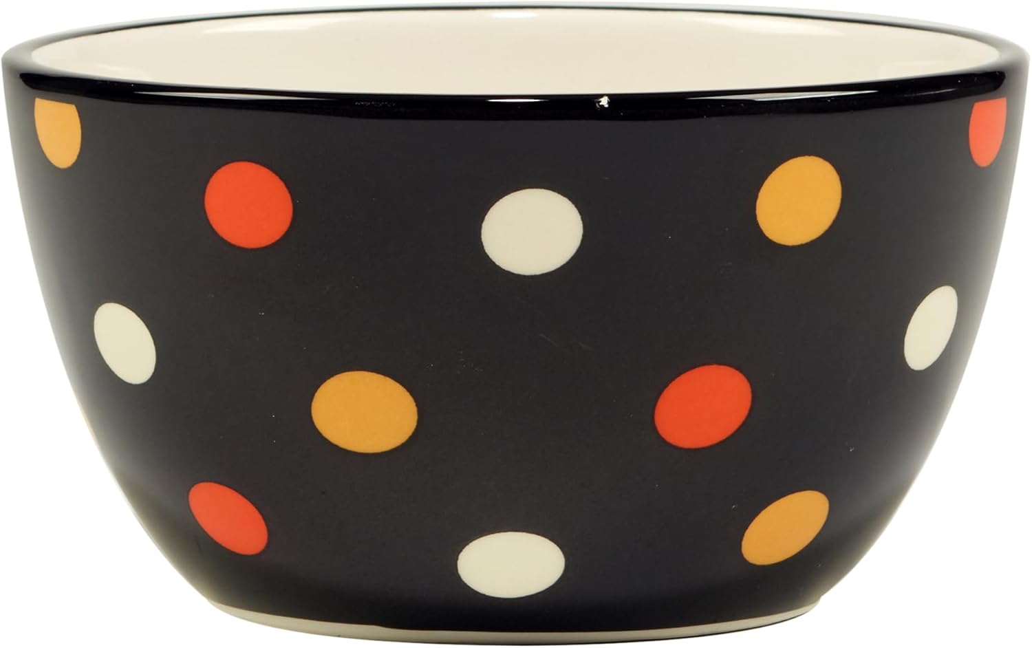 Spooky Halloween Ice Cream & Dessert Bowls – Set of 4 Ceramic 5.5" Bowls with Fun Striped & Polka Dot Patterns – Festive Halloween Serveware for Snacks, Candy, and Seasonal Entertaining