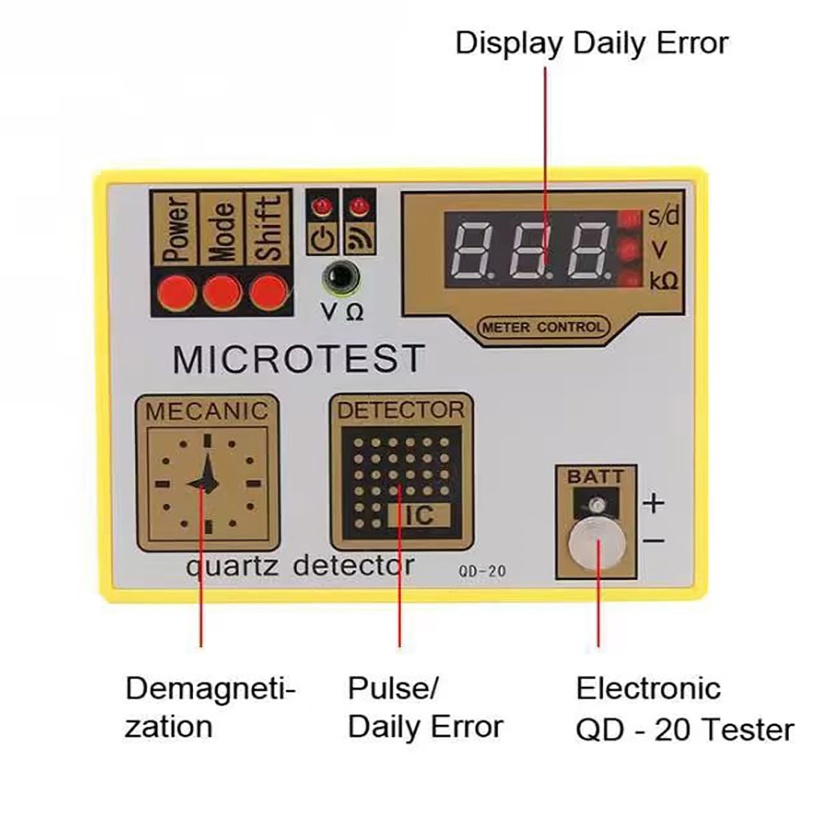 Tester per movimenti di Orologi, Strumento per la Riparazione di Orologi, Tester per la misurazione della Batteria degli Orologi, con indicatore LED, per Negozi di Orologi, Uso Domestico